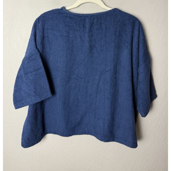 NWT LF Markey Top Women’s One Size Basic Top Toweling Navy Blue Casual - Picture 2 of 4